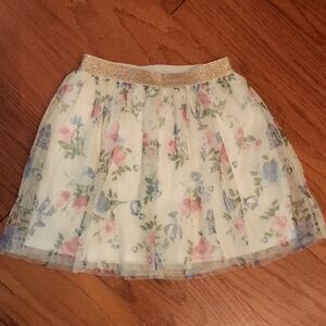 Disney Beauty & The Beast Floral Print Tulle Skirt, Girls 7
